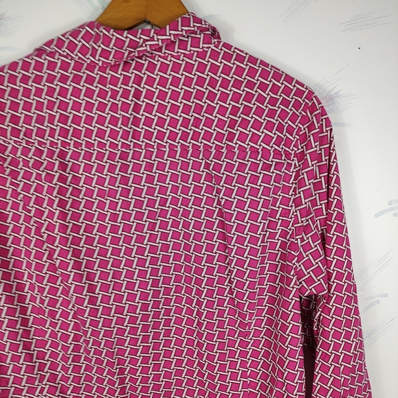 Crown & Ivy Pink Printed Button Down Shirt - Picture 10 of 13